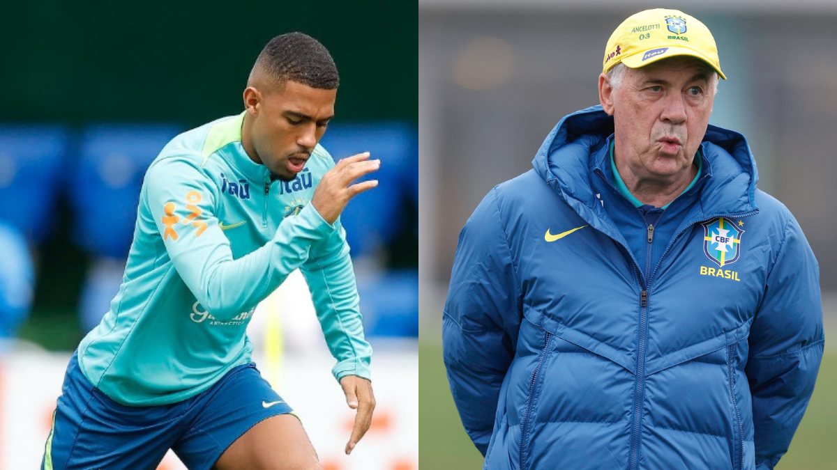 Com Samuel Lino, Ancelotti esboça escalação do Brasil