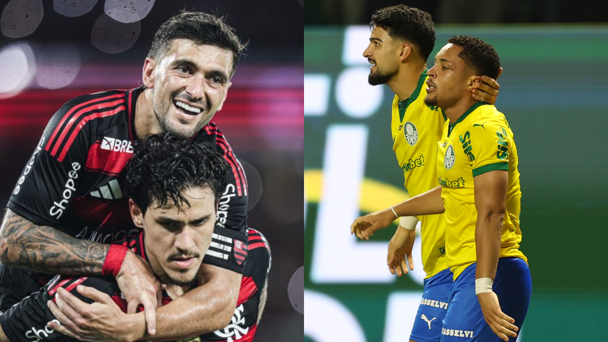 Arrascaeta e Pedro contra Flaco-Roque: jogo Flamengo x Palmeiras tem duelo de duplas