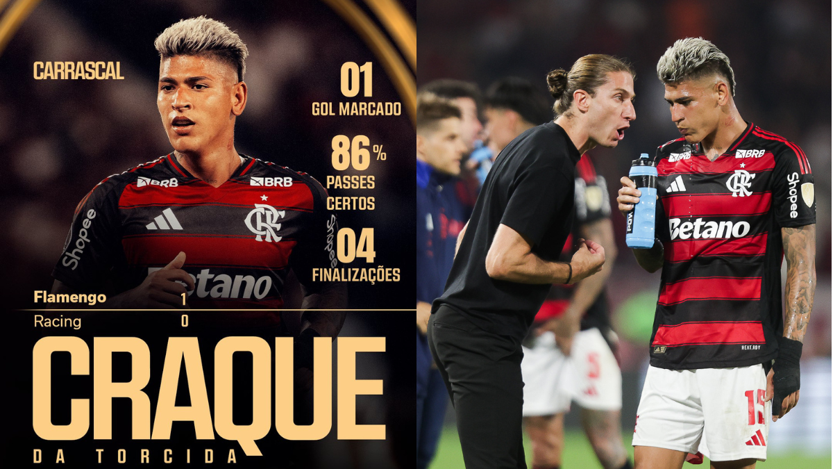 Carrascal é eleito ‘Craque da Torcida’ após jogo do Fla x Racing