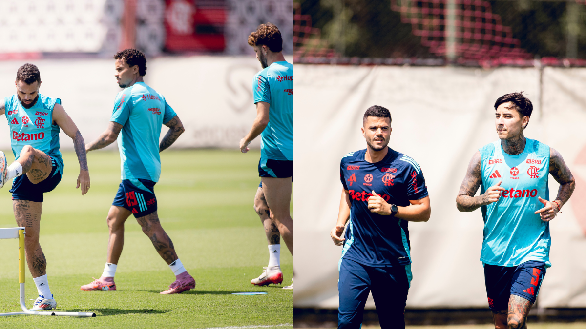 DM zerado! Flamengo tem grupo completo em último treino antes de jogo contra o Cruzeiro