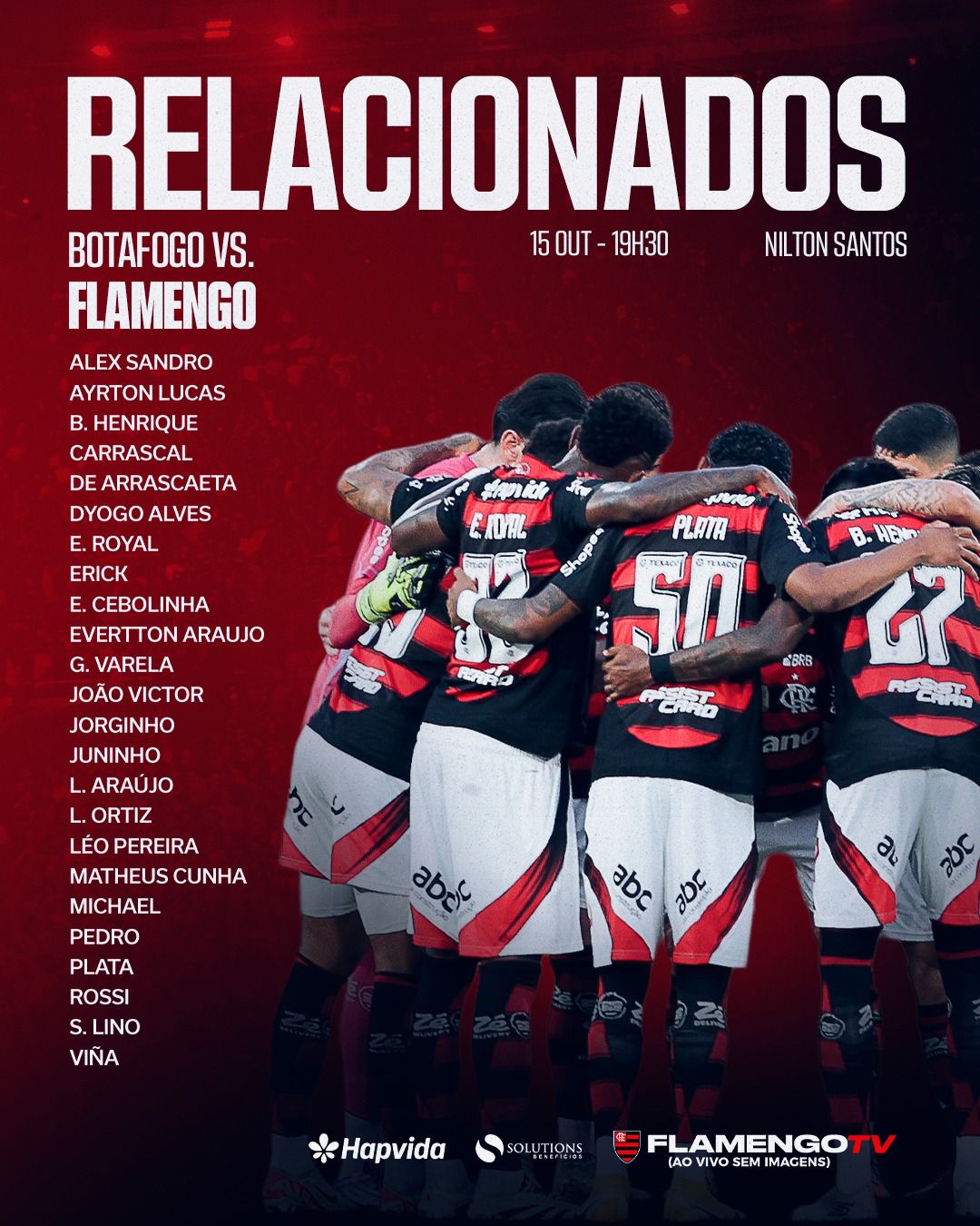Filipe Luís divulga lista de relacionados para jogo do Flamengo x Botafogo
