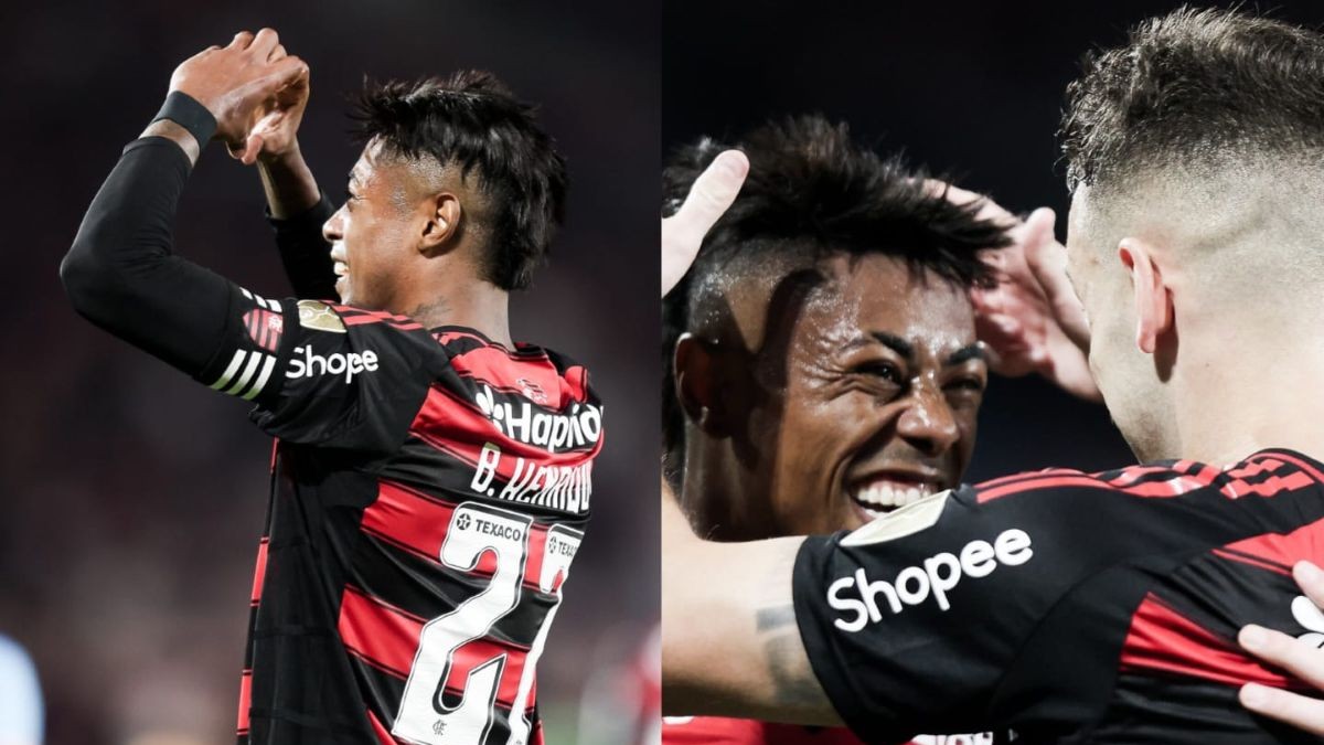 Filipe Luís escala Bruno Henrique em jogo do Flamengo