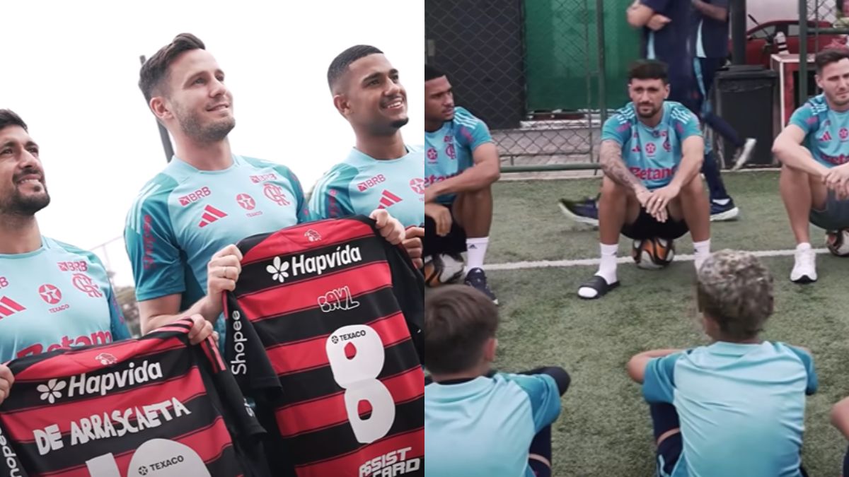 Flamengo tem visita ‘inusitada’ no Ninho do Urubu em Dia das Crianças