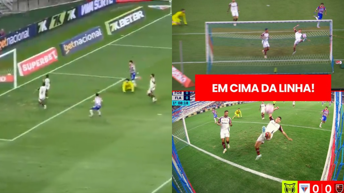 Gol do Flamengo?! Ayrton Lucas salva bola em cima da linha e impede gol do Fortaleza