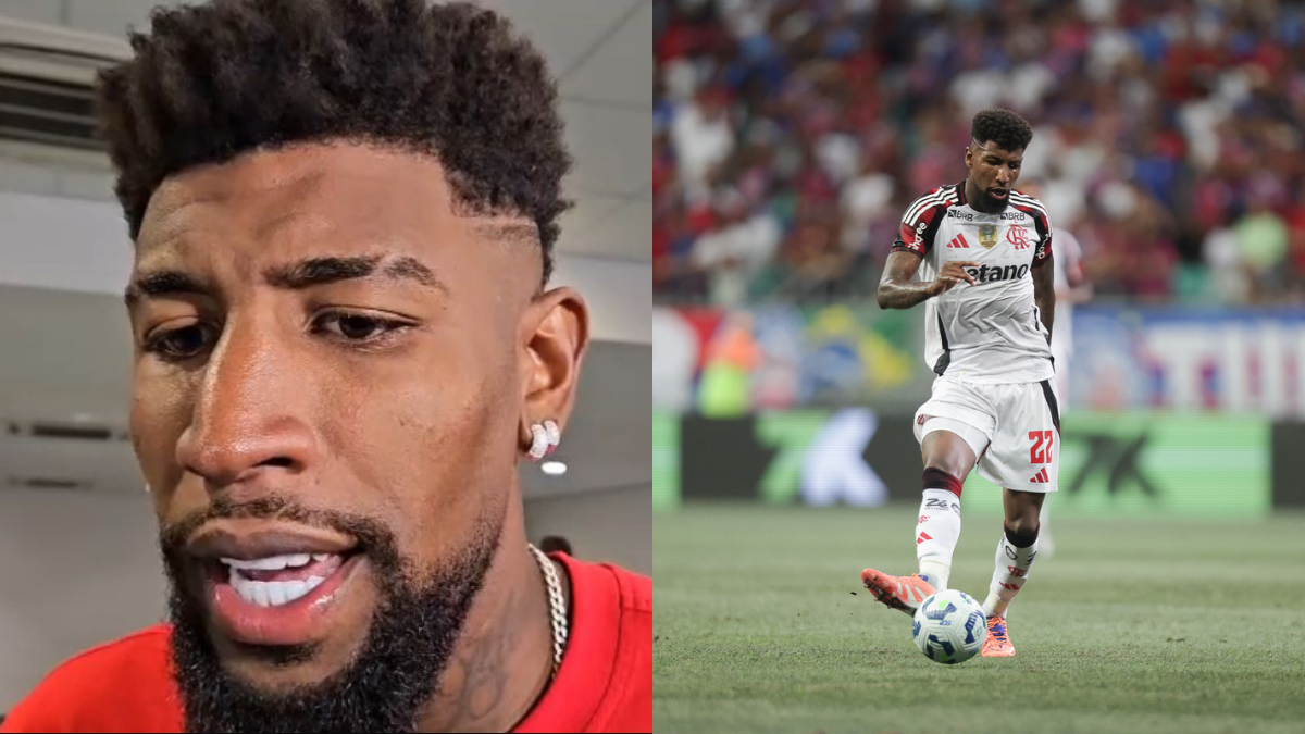 Jogador do Flamengo rasga o verbo após erro de arbitragem em jogo do Palmeiras