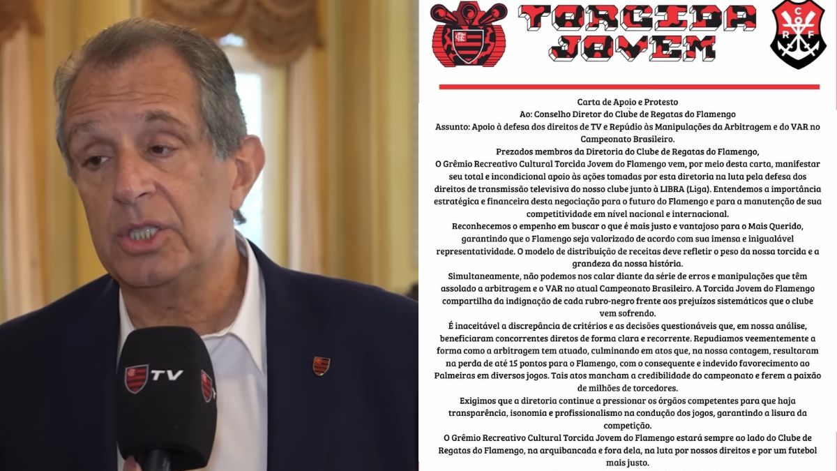 Organizada do Flamengo solta nota em meio às polêmicas com Libra e arbitragem