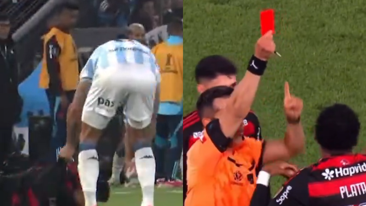 ROUBO! Juiz inventa expulsão para Plata e complica jogo do Flamengo x Racing na Libertadores