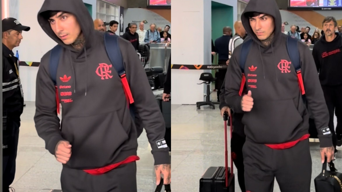 Torcedor ‘surta’ com Erick Pulgar em embarque do Flamengo