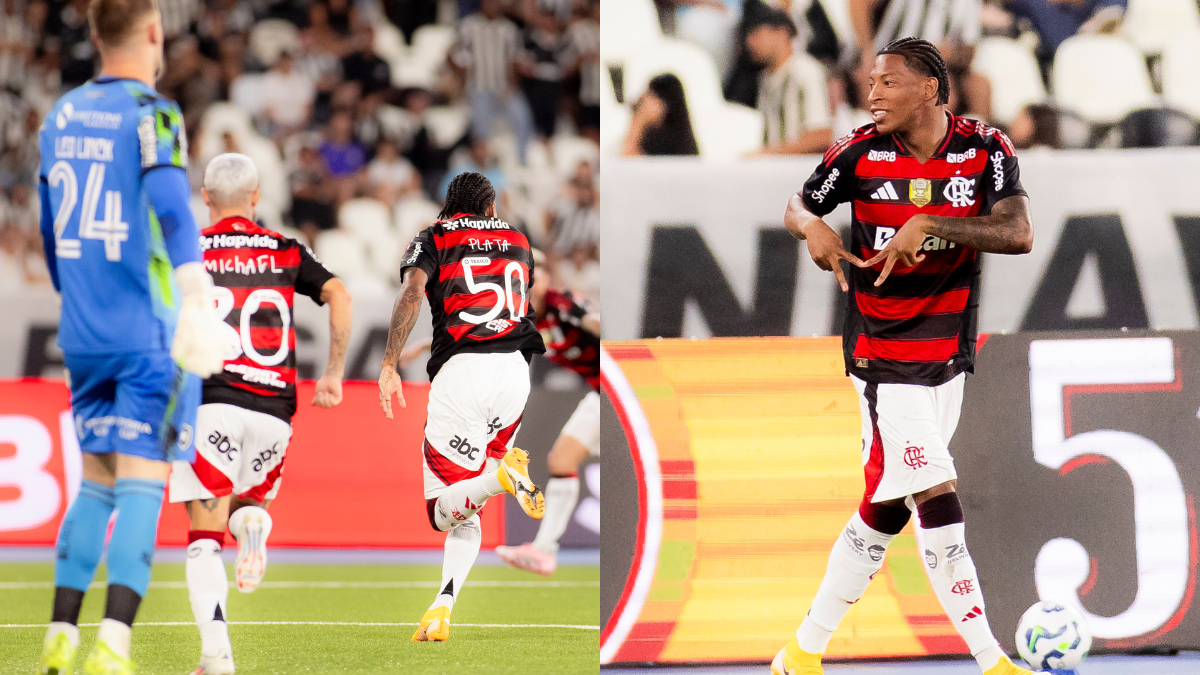 Vídeo | Plata entra, dá um toque na bola e faz 3º gol do Flamengo sobre Botafogo