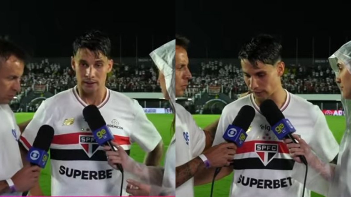 Atacante do São Paulo comemora empate com o Flamengo mesmo com 1 jogador a mais
