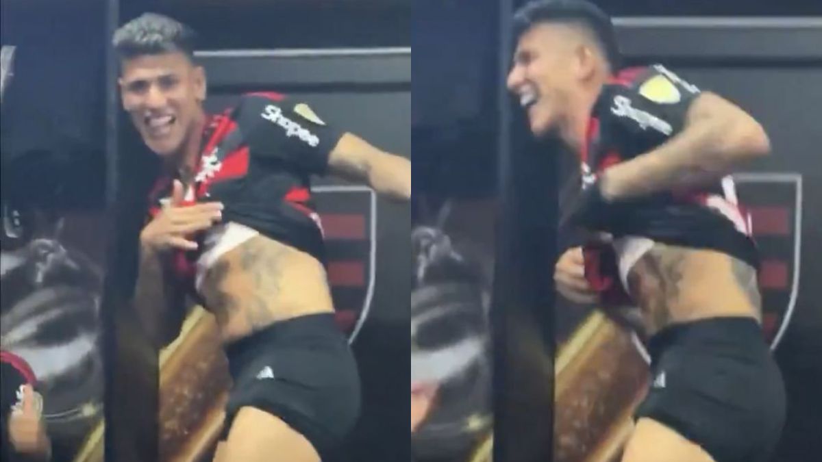 Carrascal surta e faz dança erótica no vestiário após título do Flamengo