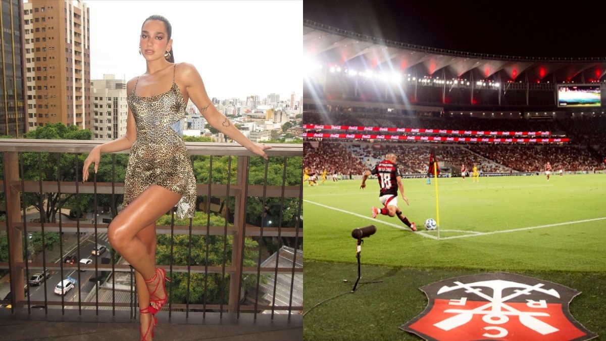 Estrela da música, Dua Lipa vai ao Maracanã ver jogo do Flamengo x Fluminense, pelo Brasileirão