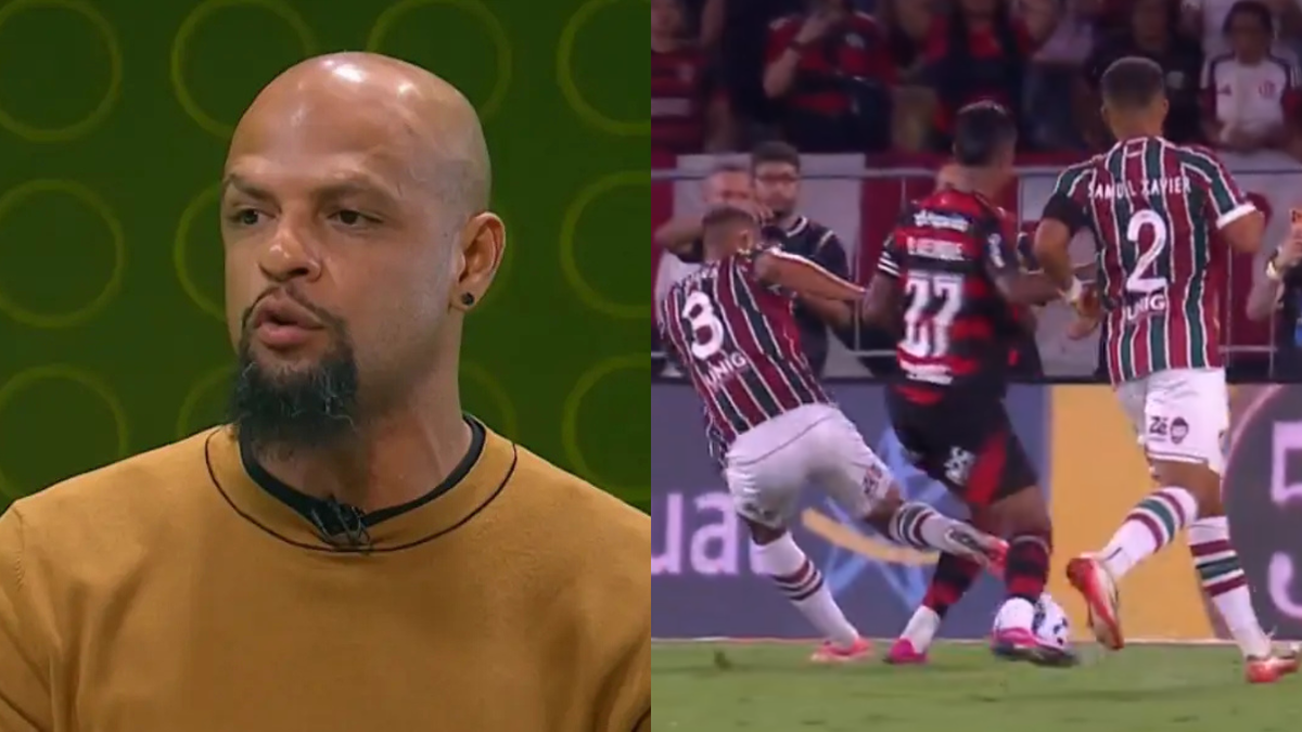 Felipe Melo surpreende e se revolta com a não marcação de pênalti em jogo do Flamengo x Fluminense