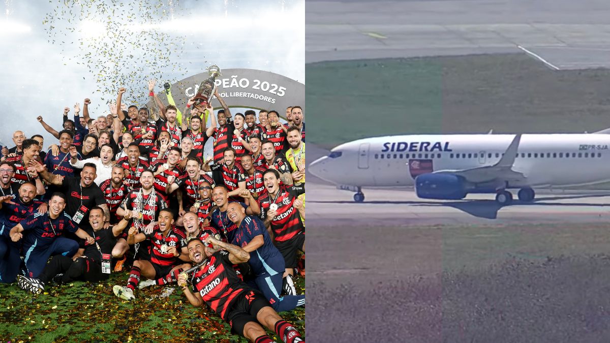 Flamengo desembarca no Rio após título da Libertadores