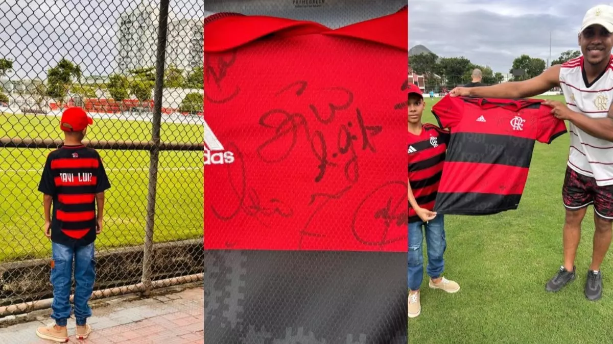 Menino com câncer ganha camisa autografada do FlaMaster