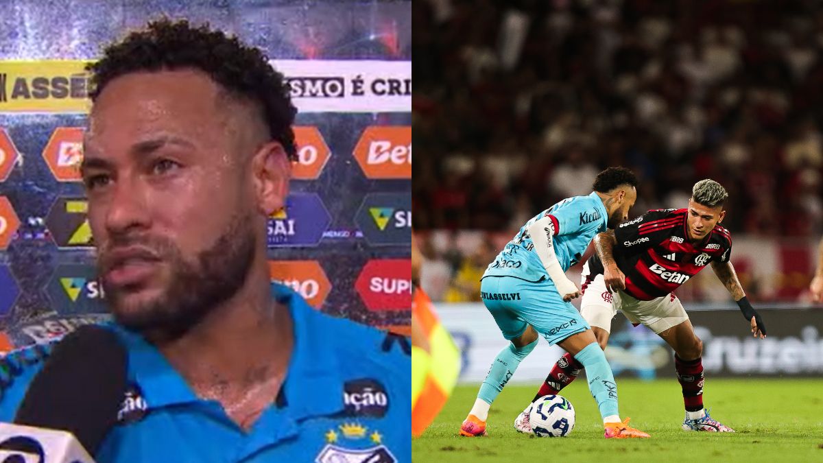 Neymar 'perde a linha' com árbitro de jogo do Flamengo x Santos