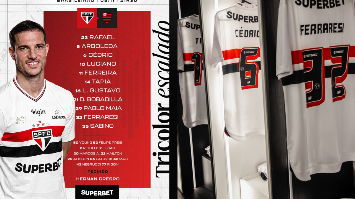 São Paulo define escalação para jogo do Flamengo, pelo Brasileirão