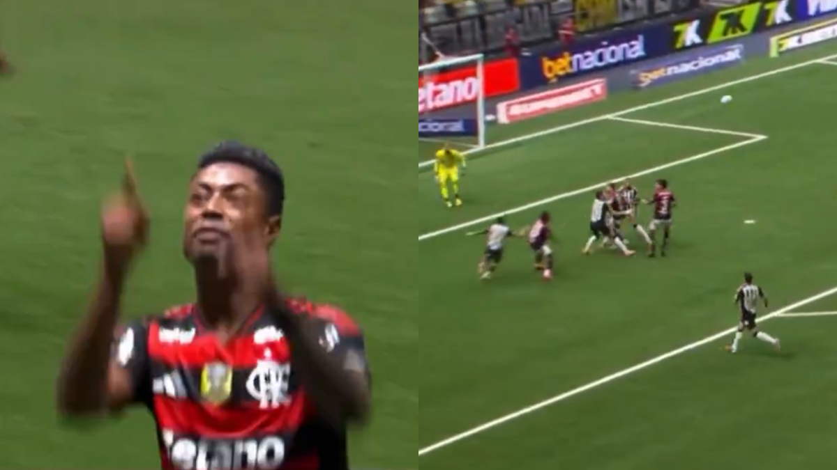 Vídeo | Bruno Henrique cabeceia e faz Flamengo 1x1 do Atlético-MG