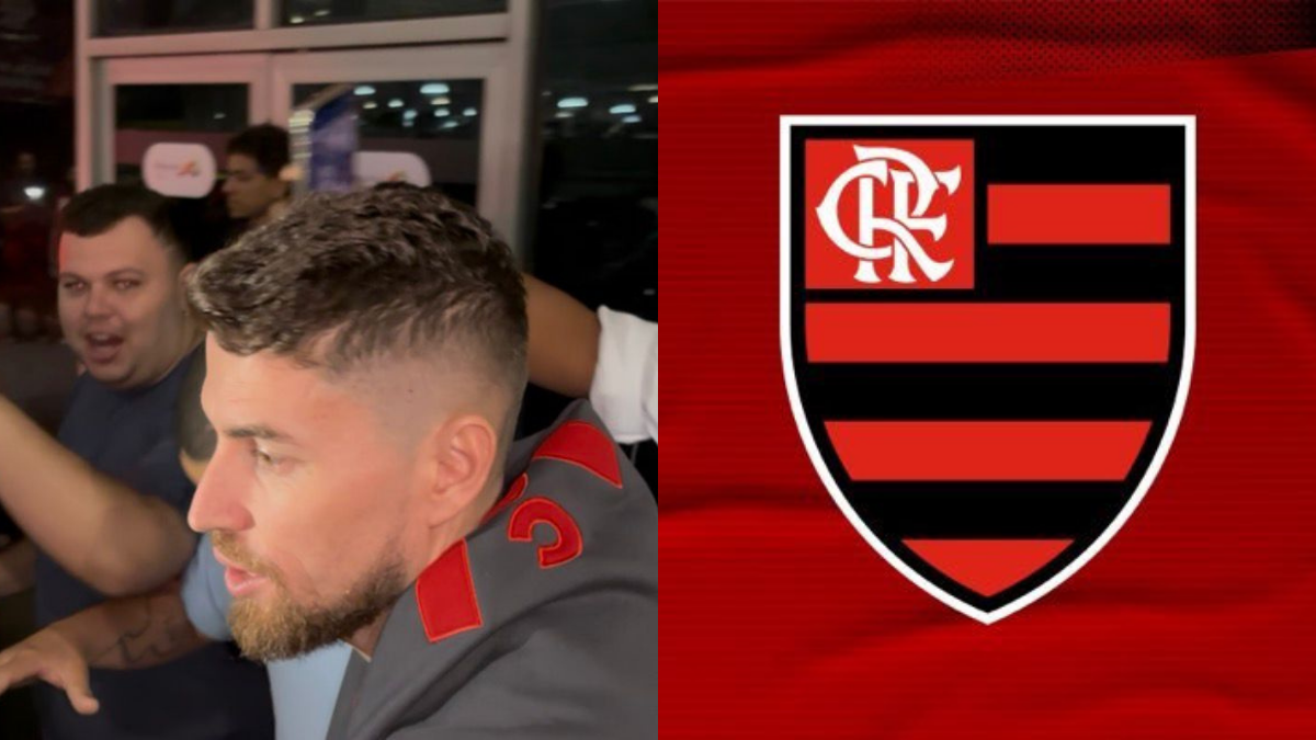 Jorginho é cercado após desembarque do Flamengo no Rio