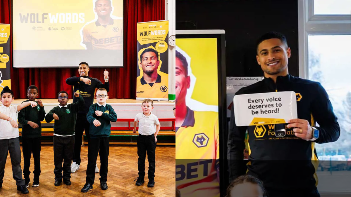 Ex-Flamengo, João Gomes interage com crianças com distúrbio na fala