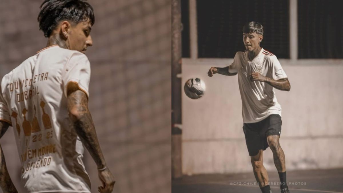 Pulgar usa camisa do Flamengo com provocação ao Palmeiras