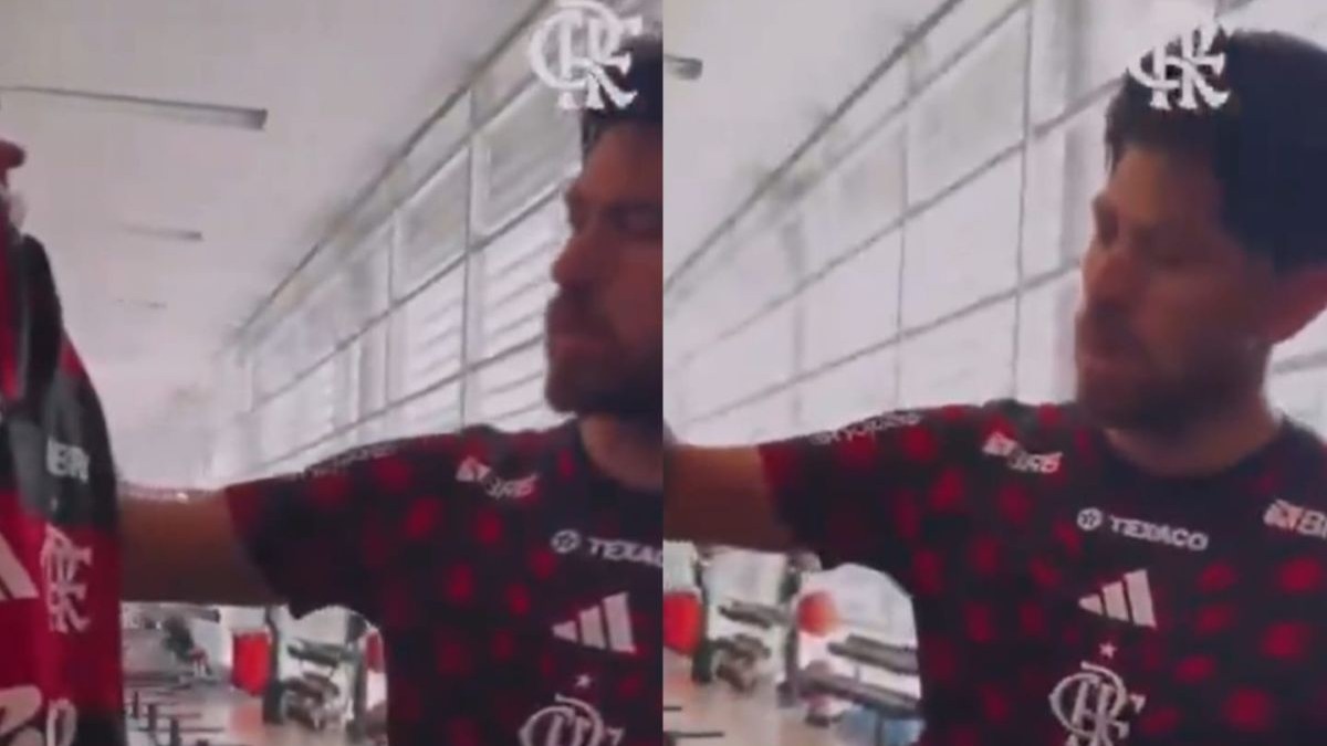 Rossi tem reação ao ser apresentado à camisa do Flamengo