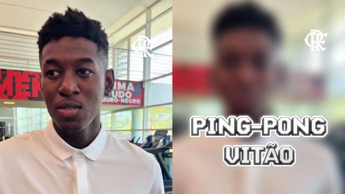 Vitão dá respostas curiosas em apresentação no Flamengo