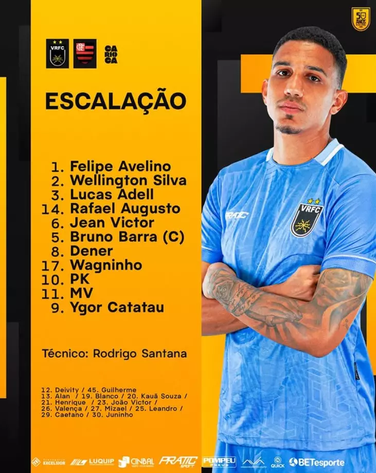 Volta Redonda define escalação para jogo contra o Flamengo