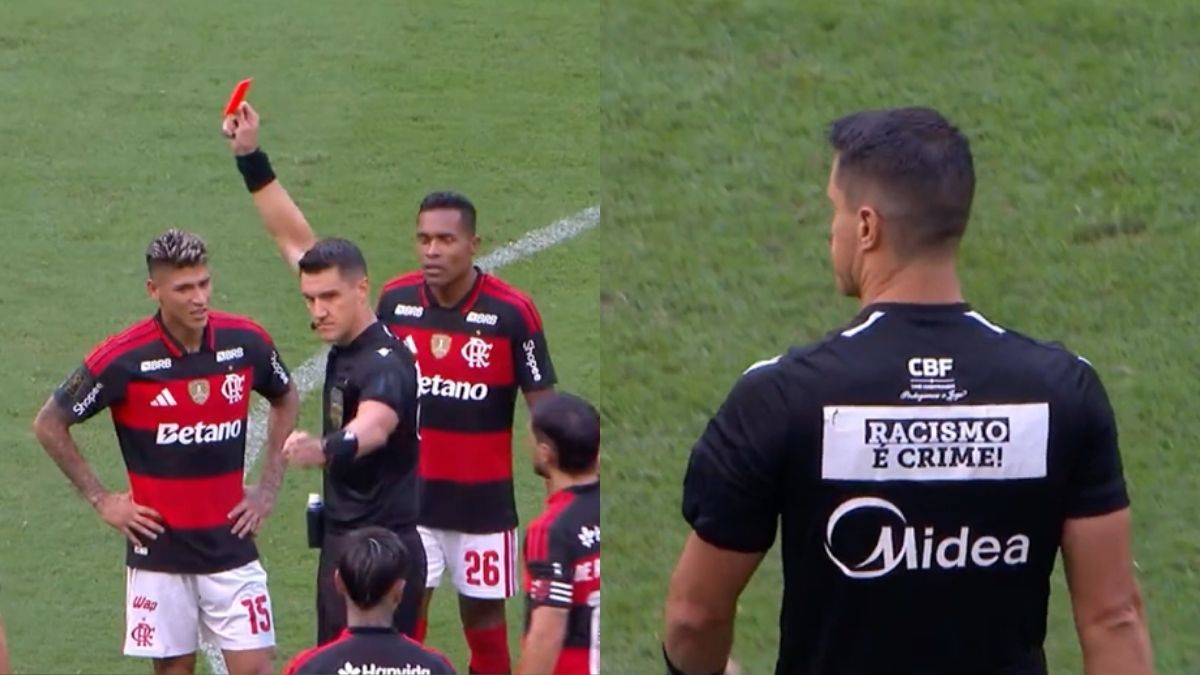 CBF divulga áudio do VAR na expulsão de Carrascal, do Flamengo, em jogo contra o Corinthians pela Supercopa