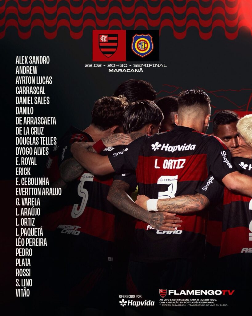 Com Paquetá, Flamengo divulga lista de relacionados para jogo contra o Madureira, pelo Carioca