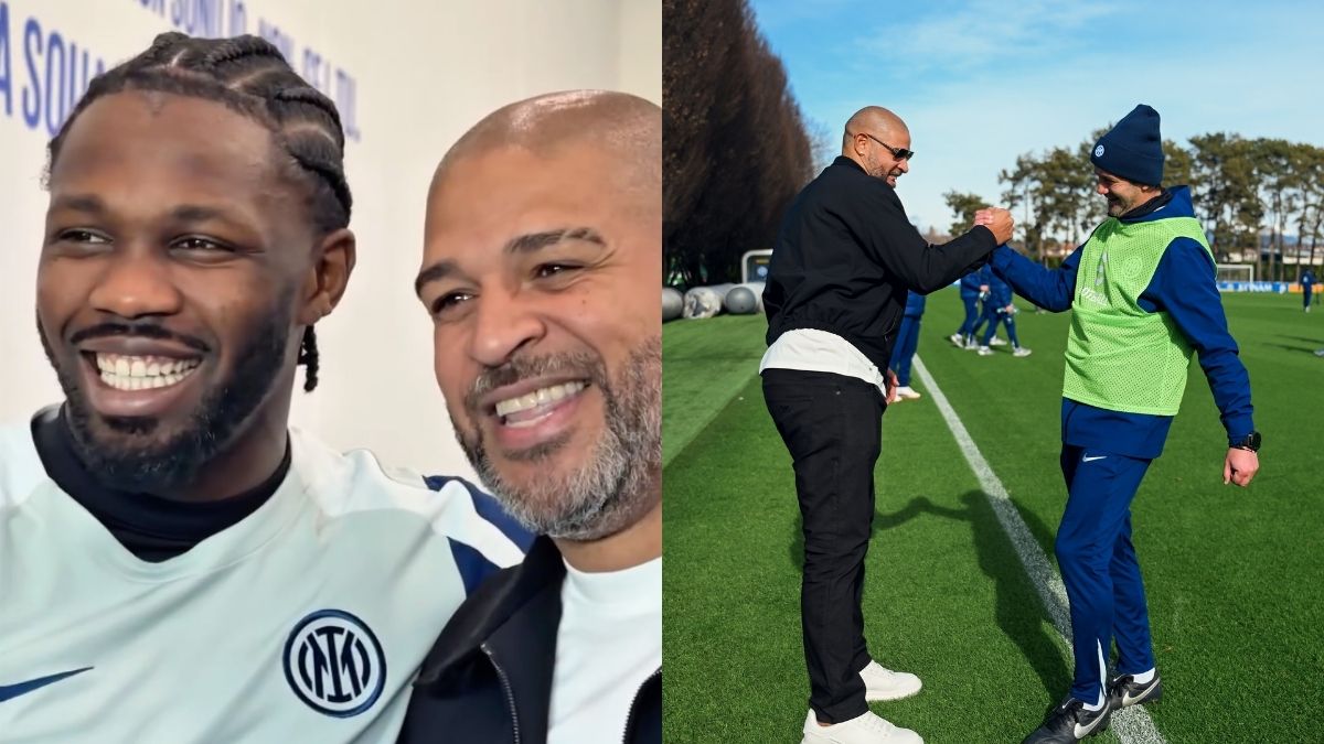 Ídolo do Flamengo, Adriano Imperador faz jogador da Inter se emocionar em encontro em Milão