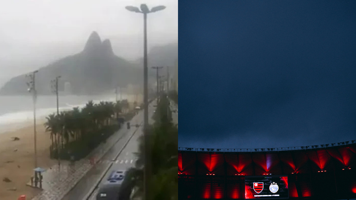 Jogo do Flamengo x Sampaio Corrêa ocorre na tempestade do RJ