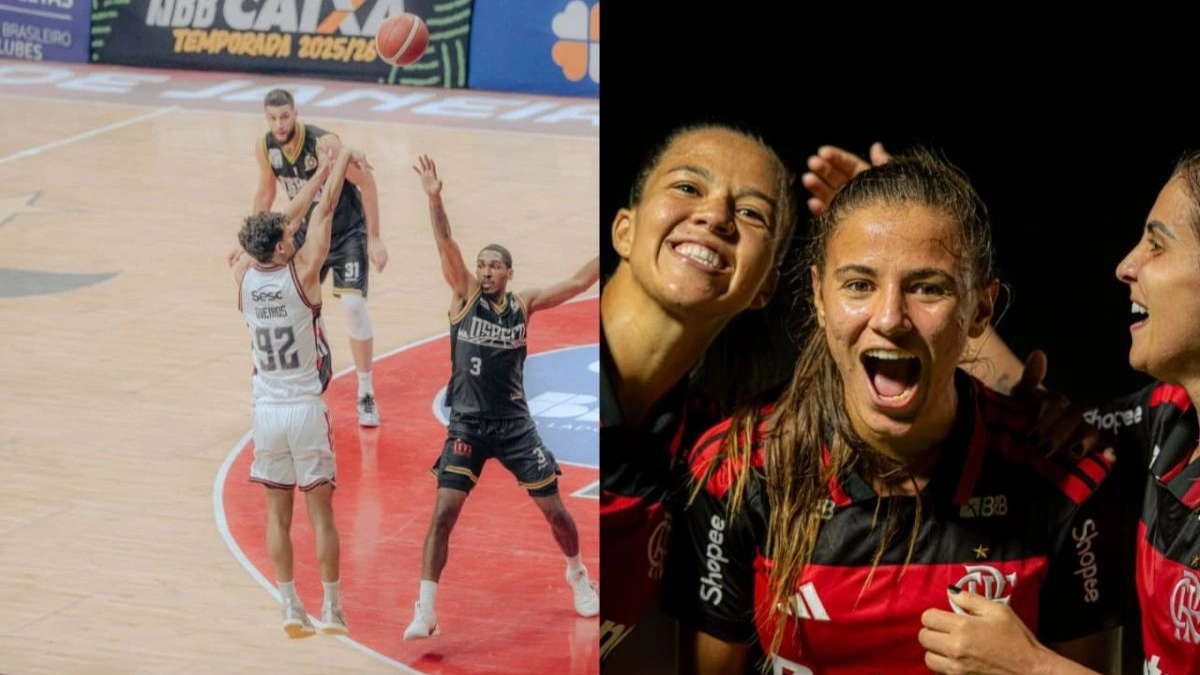 Basquete dá ‘aula de Flamengo’, e futebol feminino empata
