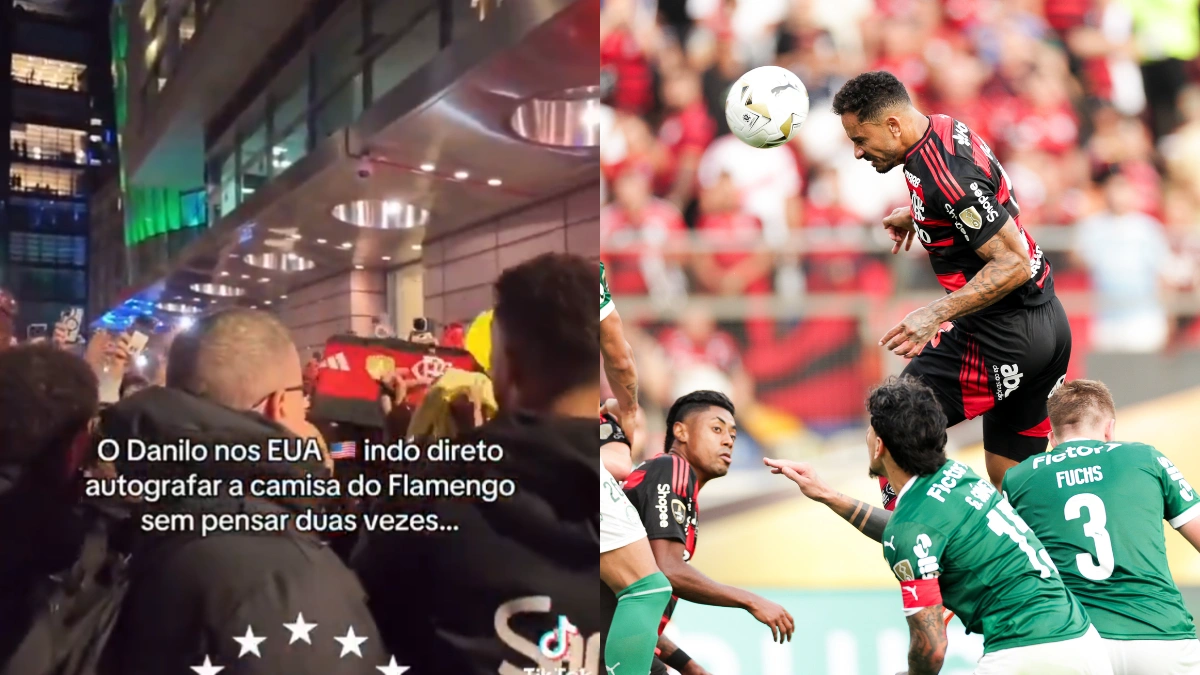 Herói da Libertadores ignora multidão nos EUA para autografar camisa do Flamengo
