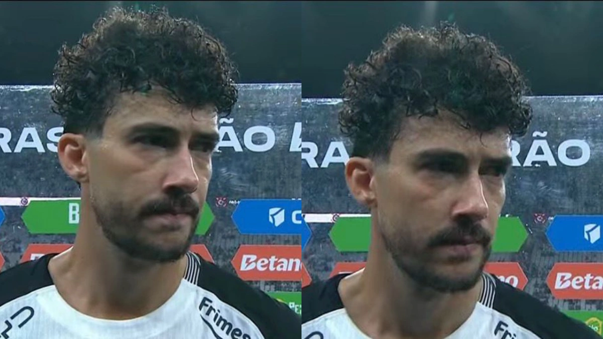 Jogador do Corinthians se irrita e aponta 'ajuda' de árbitro para o Flamengo