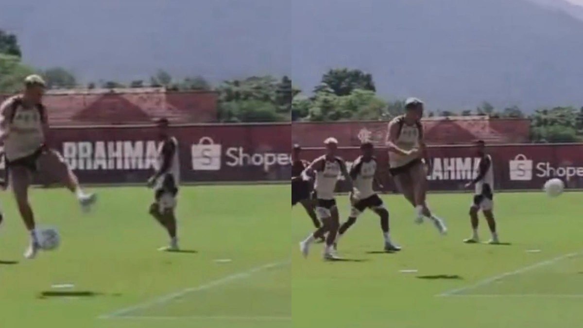 Léo Ortiz faz lance absurdo em treino do Flamengo hoje