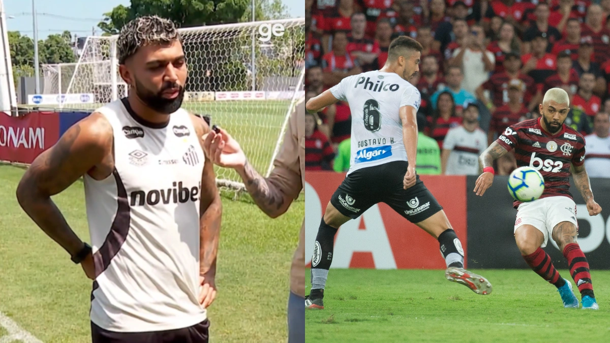 No Santos, Gabigol elege gol pelo Flamengo como mais bonito da carreira