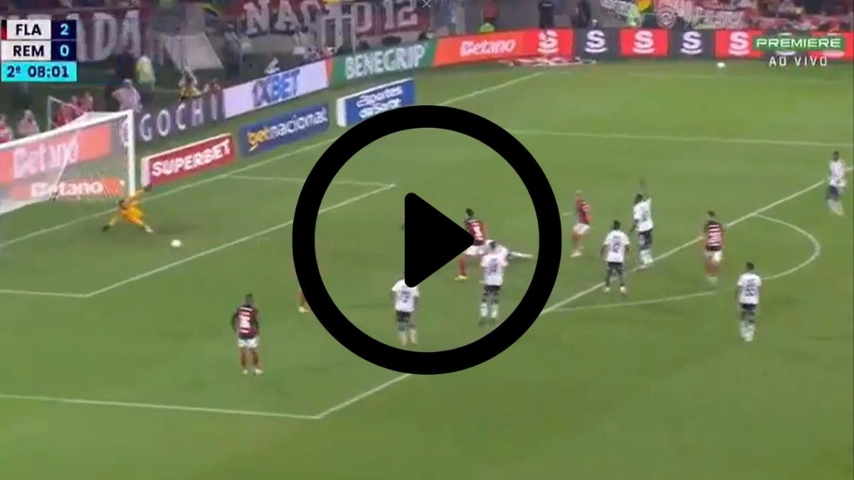 VÍDEO | Gol do Flamengo! Luiz Araújo chuta de primeira, e Flamengo faz 3 a 0 no Remo