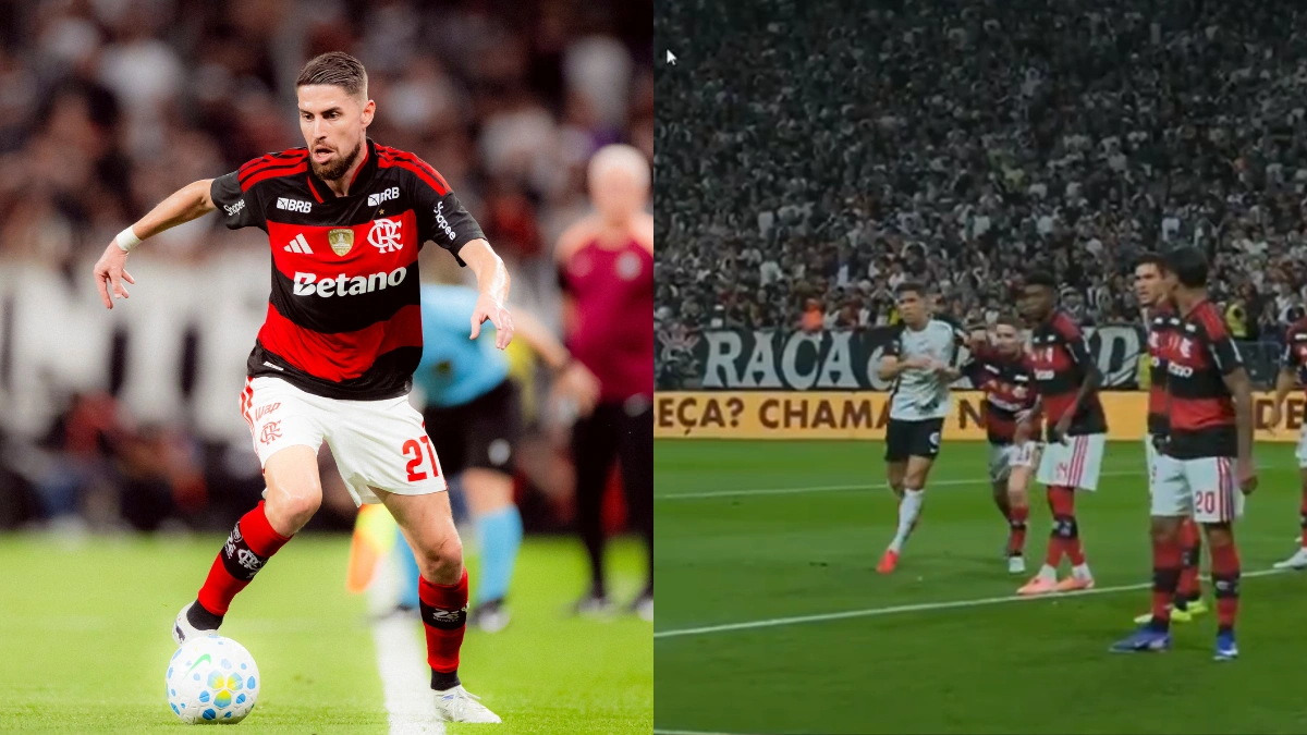 Zagueiro do Corinthians dá soco em Jorginho, do Flamengo, e não recebe cartão