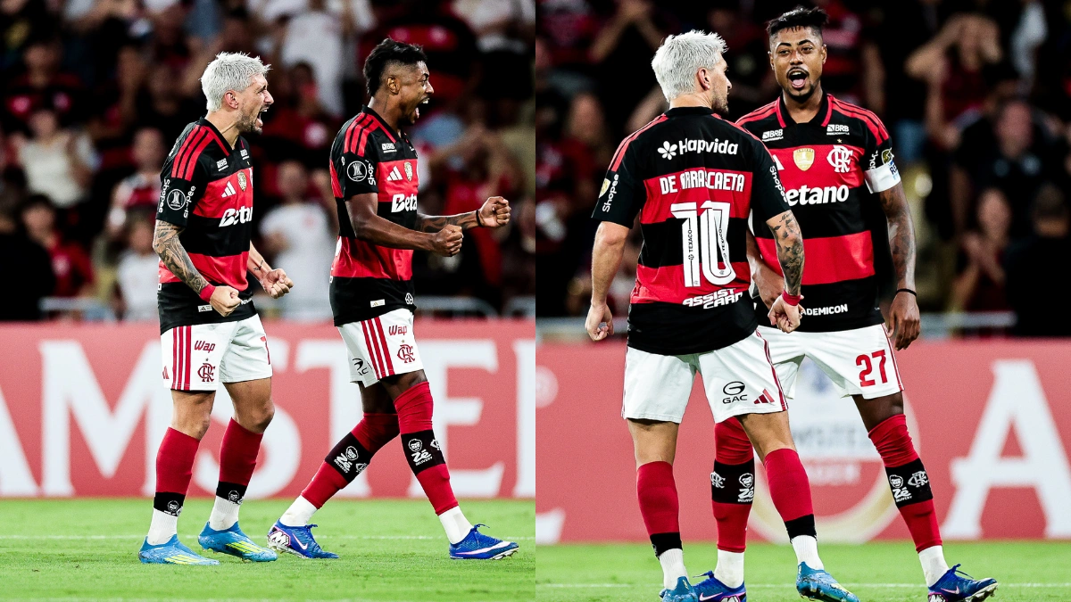 Arrascaeta e Bruno Henrique atingem marca juntos pelo Flamengo na Libertadores