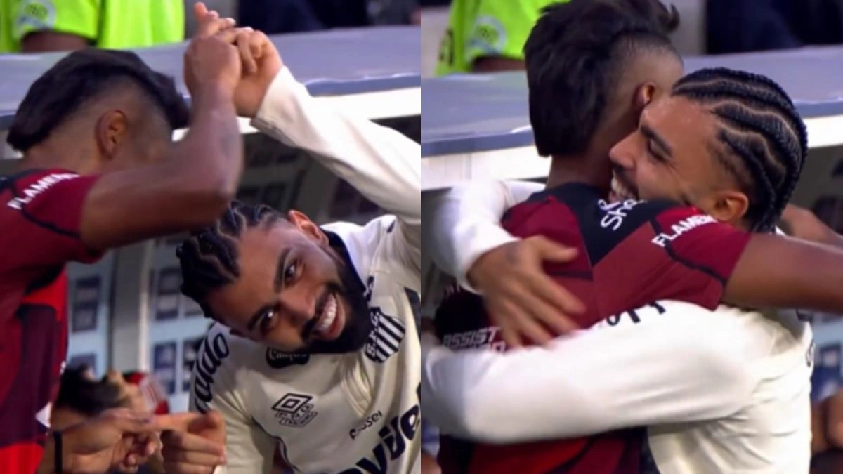 Bateu saudade? Gabigol e Bruno Henrique repetem comemoração lendária em jogo do Flamengo x Santos