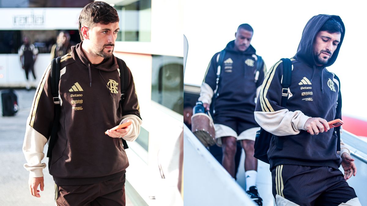 Com Arrascaeta, delegação do Flamengo desembarca no Rio