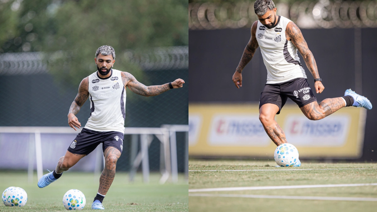 Gabigol treina com o elenco e tem chances de reforçar Santos em jogo contra o Flamengo