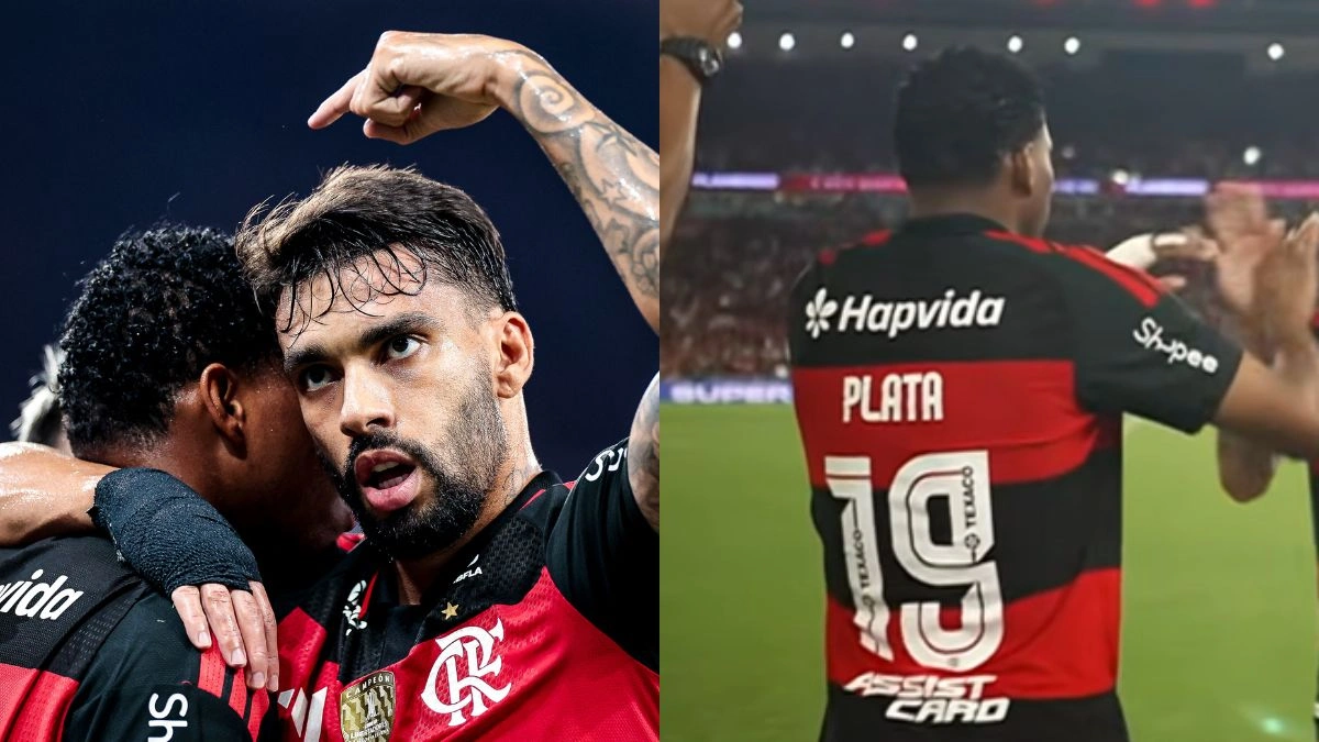 Paquetá tem atitude inusitada com Plata em jogo do Flamengo x Santos