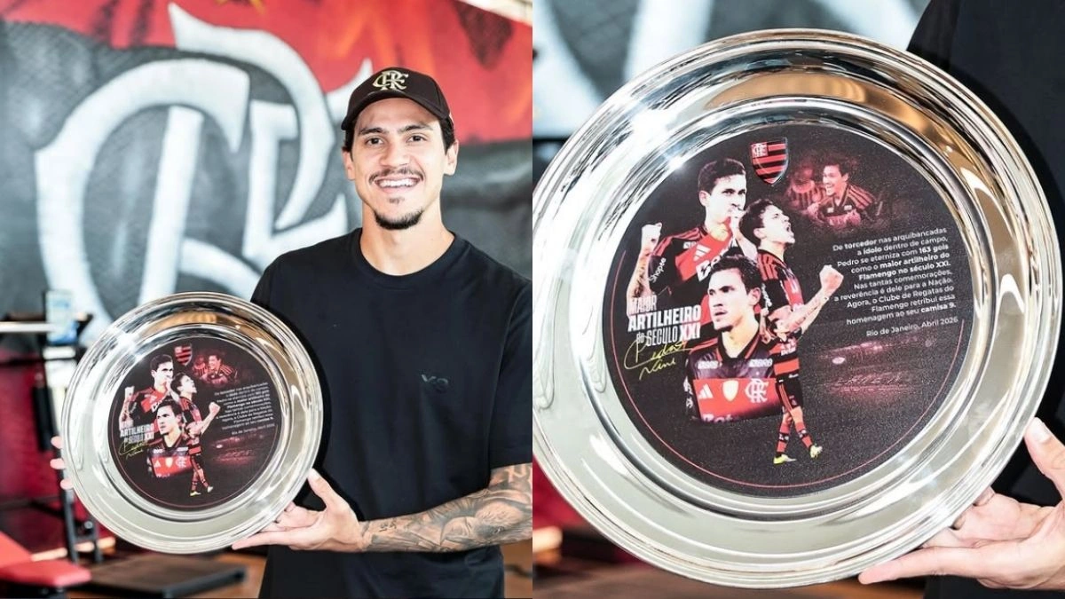Pedro se declara ao Flamengo e comemora marca histórica no clube