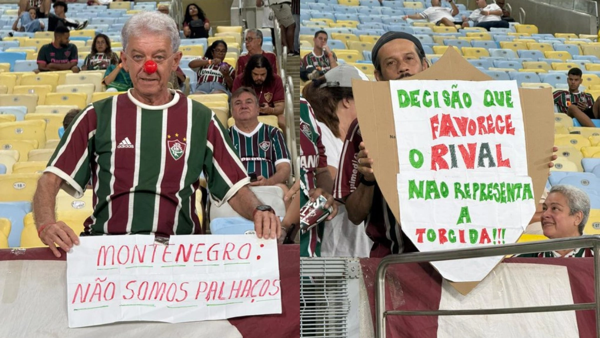 Torcida do Fluminense se revolta e protesta em jogo da Libertadores após ‘ajuda’ ao Flamengo