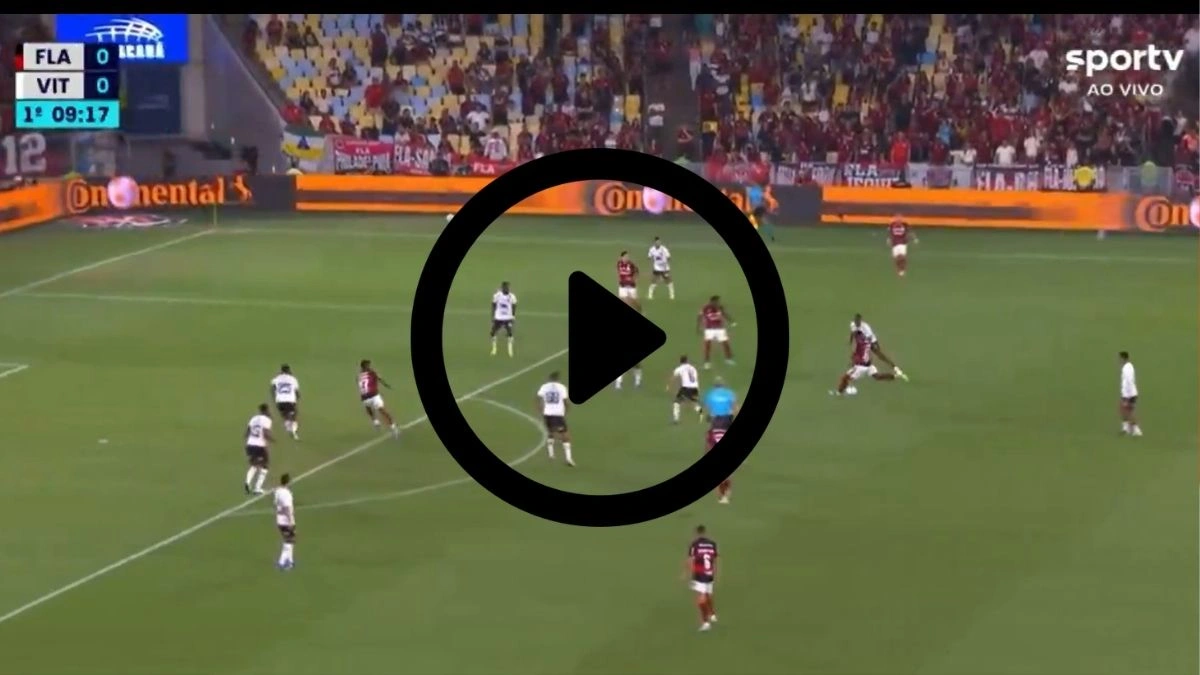 VÍDEO | Evertton Araújo marca golaço, e Flamengo faz 1 a 0 no Vitória