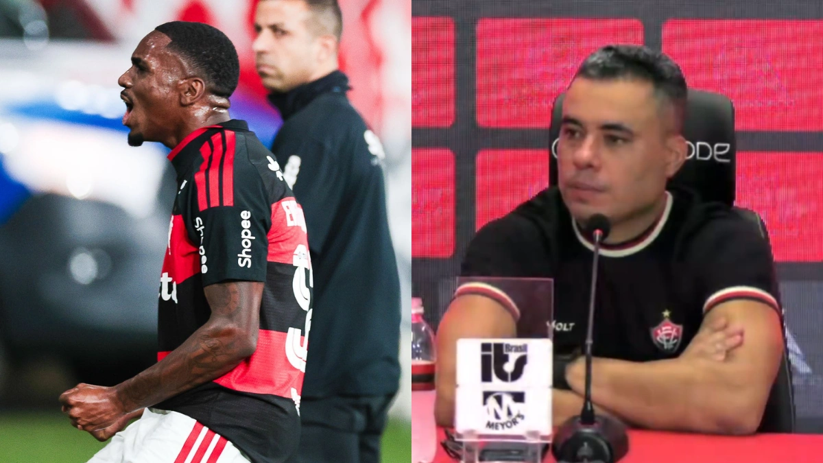 Vitória sofre novo golaço de volante do Flamengo, para desespero de Jair Ventura