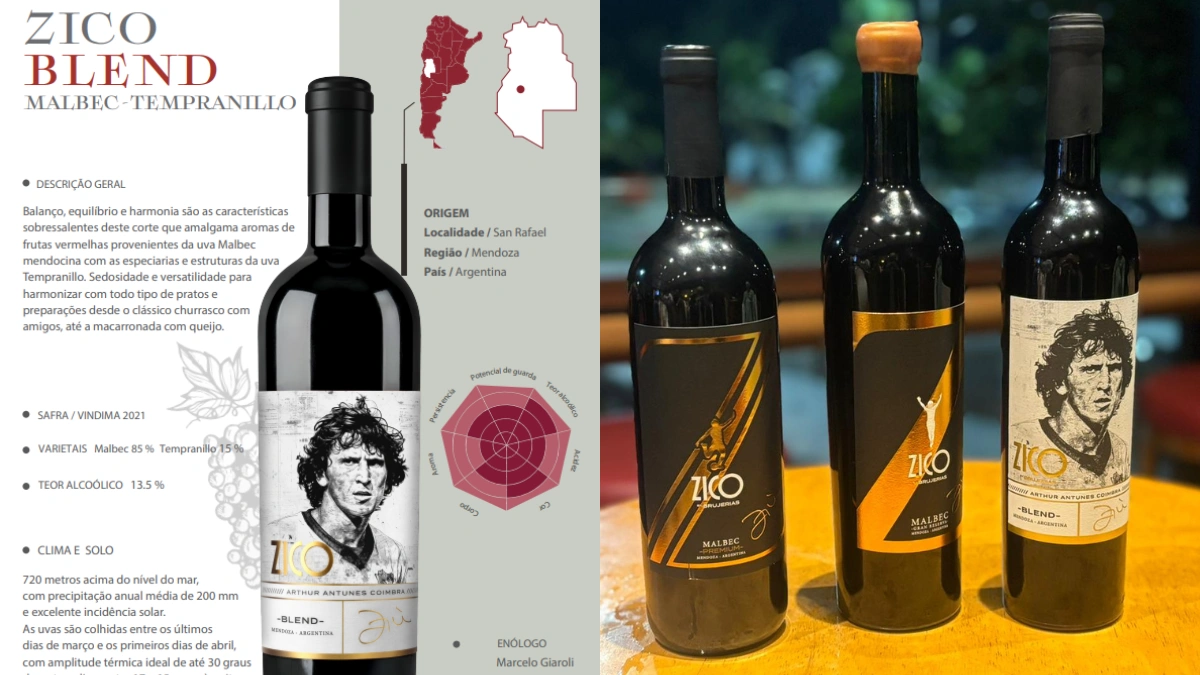 Zico lança linha de vinhos; veja 'catálogo' com as opções