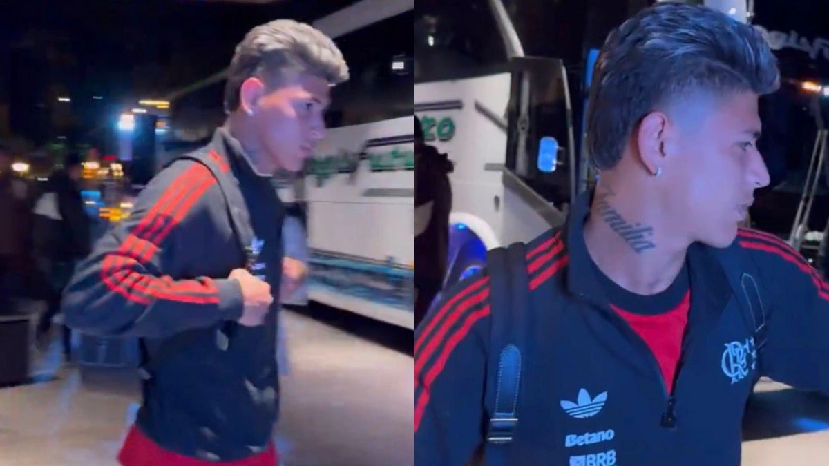 Carrascal toma atitude impressionante na chegada à Colômbia para jogo do Flamengo x Independiente Medellín
